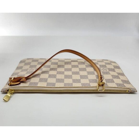 Louis Vuitton Neverfull MM Pochette Damier Azur Canvas Like New Condition - Picture 2 of 3